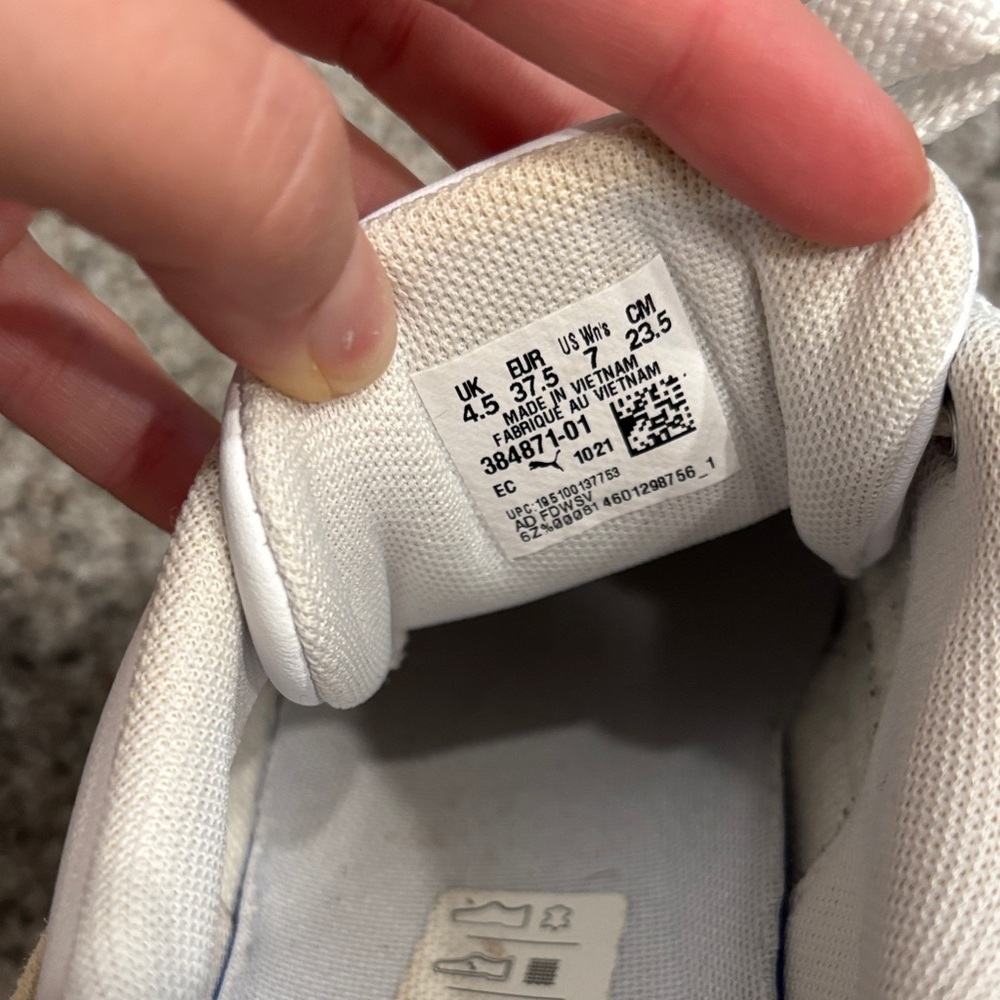 Puma White and Brown Platform Sneakers - Picture 4 of 5